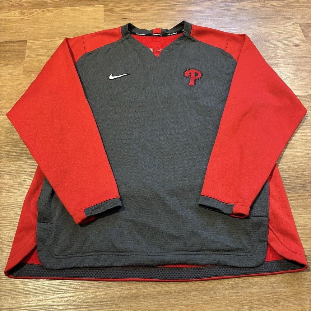Nike Philadelphia Phillies Pullover Men 2XL Authentic Collection Thermal Dri-Fit